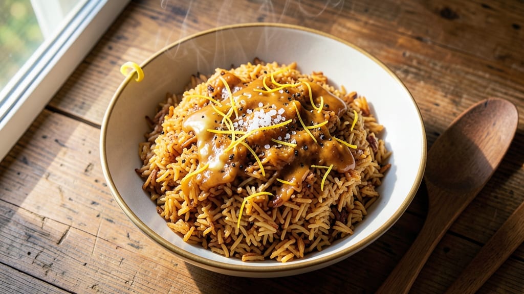 Bobby Flay's Crunchy Rice Recipe: Golden Crispy Top With Fragrant Garlic Butter