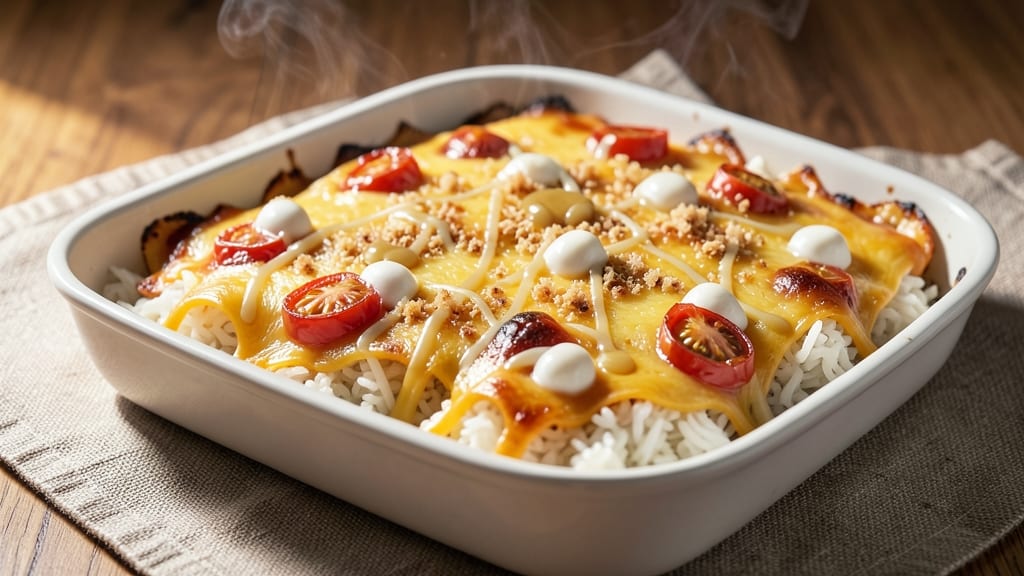 Cheesy Rice Bake Recipe: Crispy Top, Melty Cheese Magic
