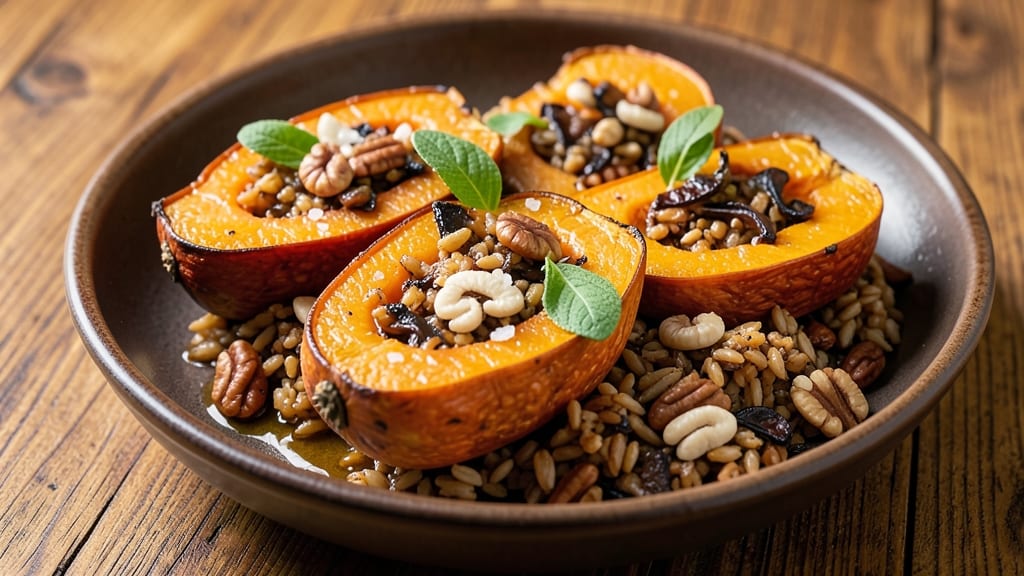 Butternut Squash Stuffed With Wild Rice Recipe: Nutty-Sweet Roasted Filling in One Bowl