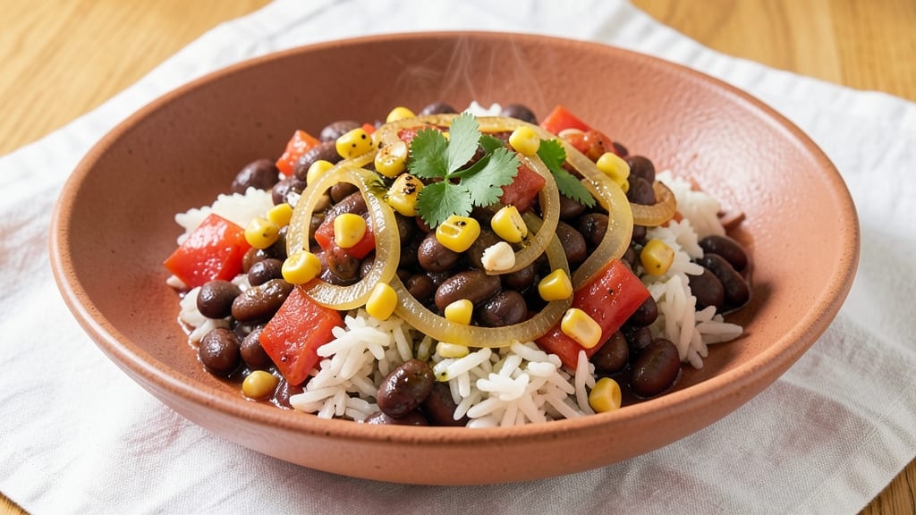 Black Beans, Rice, Corn, and Tomato Recipe: One-Pot Fiesta Flavors in 30 Minutes