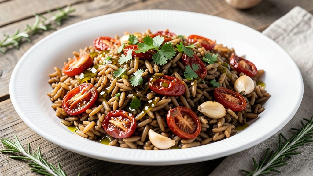 Brown Rice and Sun-Dried Tomatoes Recipe: Umami-Packed Mediterranean Bowl