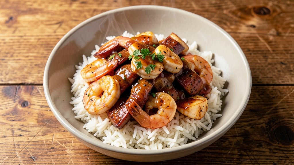 Bojangles Cajun Shrimp and Sausage Rice Bowl Recipe: Cheesy Crispy Top Meets Spicy Cajun Heat