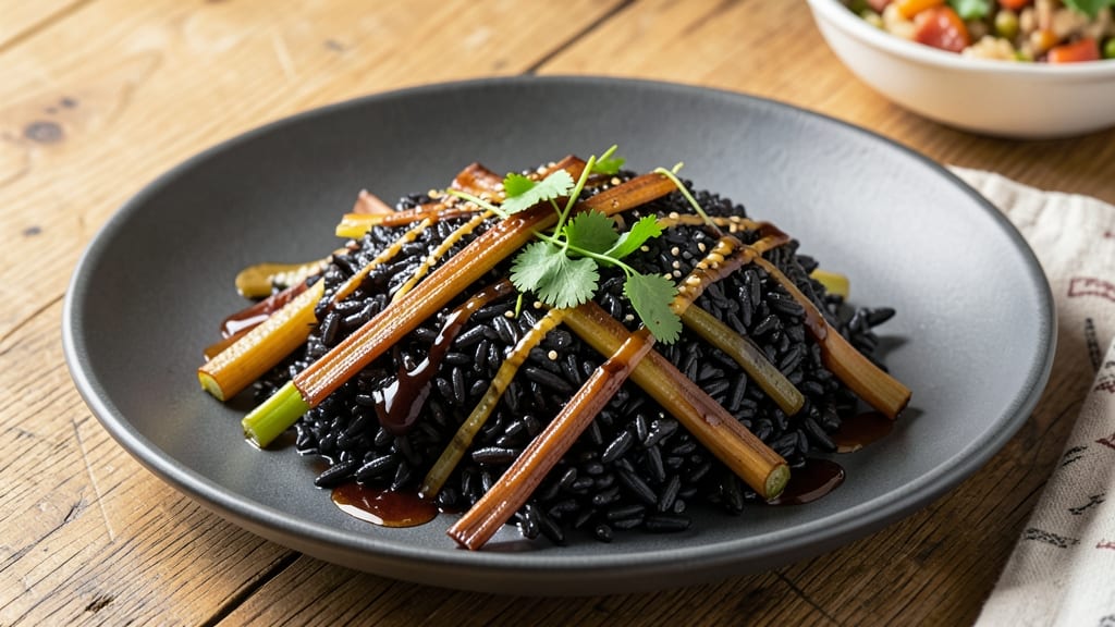 Black Glutinous Rice Recipe Savoury: Fragrant Toasted Grains With Crispy Celery Crunch