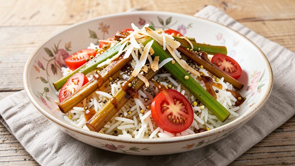 Celery Rice Indian Recipe: Spiced Cumin and Mustard Seed Fragrance in One Pot