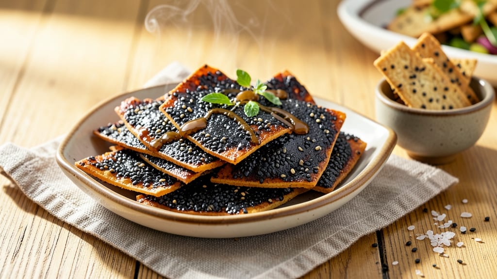 Black Sesame Rice Crackers Recipe: Nutty Crunch With Toasted Sesame Shards