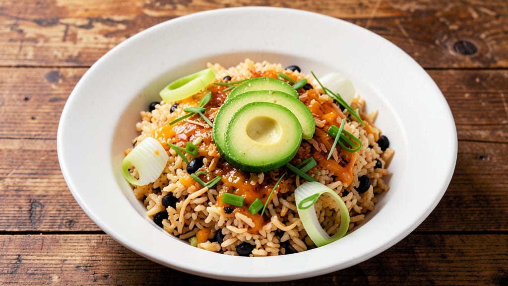 Campbell's Fiesta Rice Recipe: Cheesy Celery Crown Crunch Over Hearty Beans