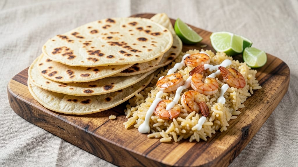 Blanco Tacos and Tequila Rice Recipe: Zesty Lime-Creamed Shrimp with Crispy Tortillas