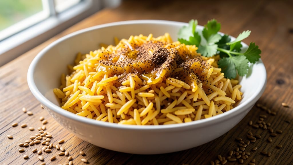 Bright Rice Recipe: Turmeric-Infused Golden Grains With Toasted Crunch