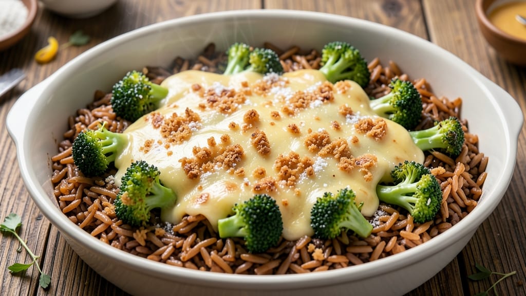 Broccoli and Brown Rice Casserole Recipe: Cheesy Crisp Top and Hearty Comfort