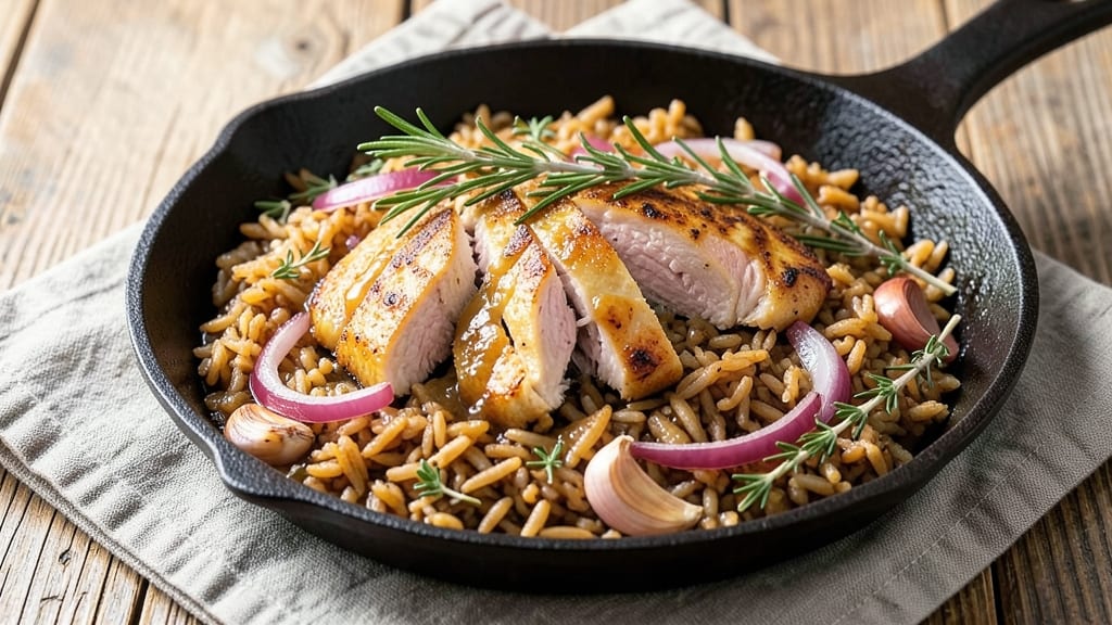 Brown Rice Skillet Recipe: Savory Herb-Crusted Crunch Over Silky Grains