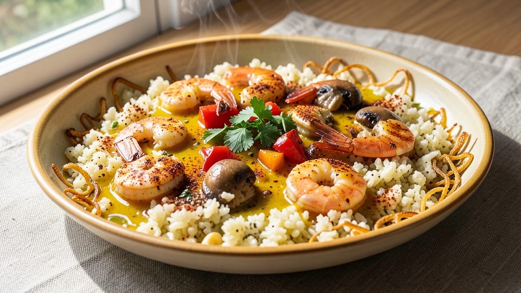 Cauliflower Rice Paella Recipe: Saffron-Infused One-Pan Spanish Delight