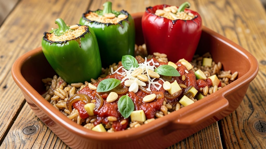 Brown Rice Stuffed Peppers Recipe: Hearty Veggie-Packed One-Pan Dinner