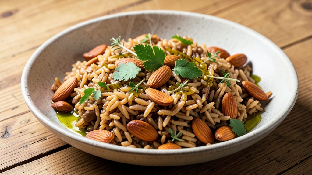 Brown Rice with Almonds Recipe: Nutty Crunch Meets Savory Herb Flavor