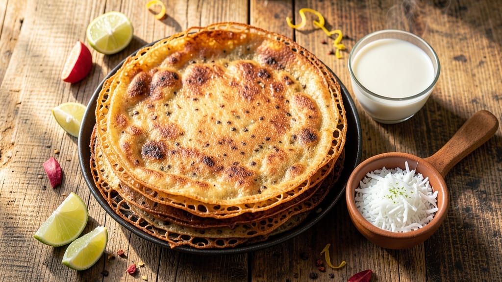Brown Rice Appam Recipe: Crispy Lace Edges With Coconut-Lime Zing