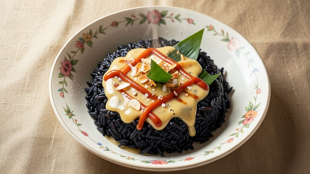 Black Sticky Rice With Coconut Milk Recipe: Fragrant Pearl Clusters in Creamy Coconut Gravy