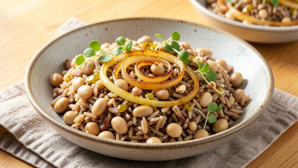 Brown Rice and Garbanzo Beans Recipe: Mediterranean-Inspired Protein Bowl
