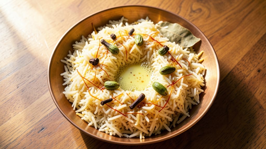 Bombay House-Style Rice Recipe: Fragrant Saffron and Cardamom Infusion in One Pot