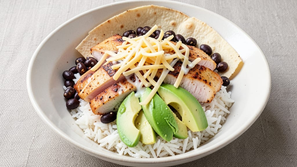 California Burrito Rice Bowl Recipe: Crispy Rice Crown Meets Cheesy Protein Heaven