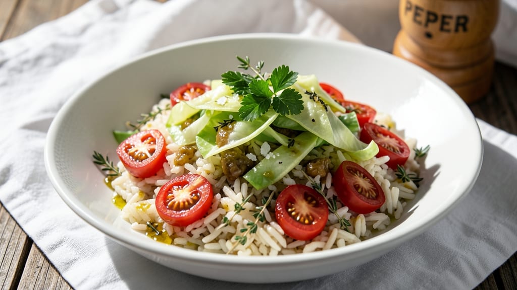 Cabbage, Rice, and Tomato Recipe: Bright Mediterranean One-Pan Harmony