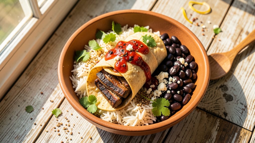 Carne Asada Burritos With Rice and Beans Recipe: Charred Steak and Fluffy Tortilla Wraps