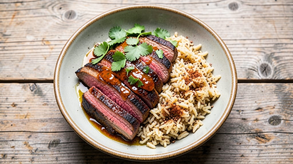 Carne Asada and Rice Recipe: Charred Steak Meets Cilantro-Lime Zing