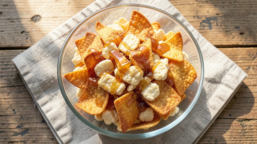 Cheese Crisps With Rice Krispies Recipe: Crispy Honey-Drizzled Bites in 10 Minutes