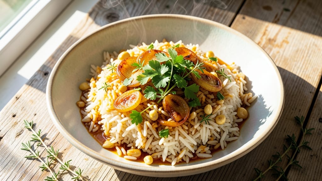 Camargue Rice Recipe: Saffron-Infused Golden Grains with Herbed Crisp
